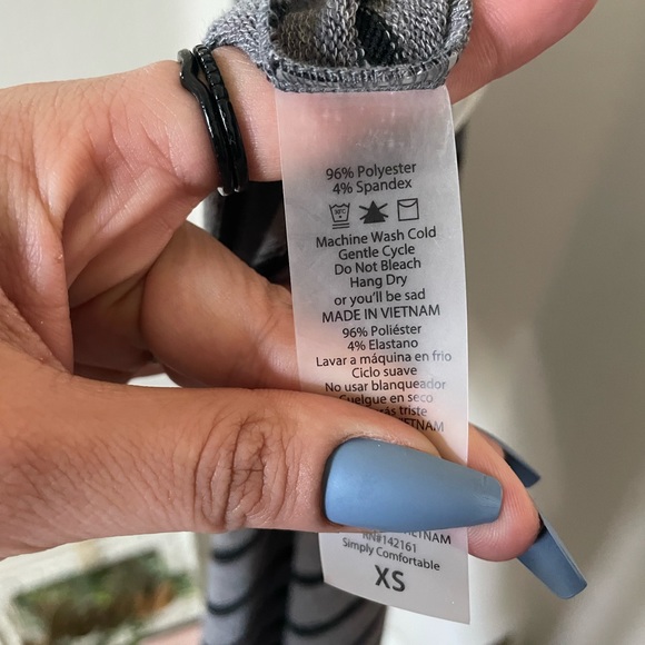 GRAY AND BLACK STRIPED JOY DUSTER • LULAROE - Picture 6 of 6